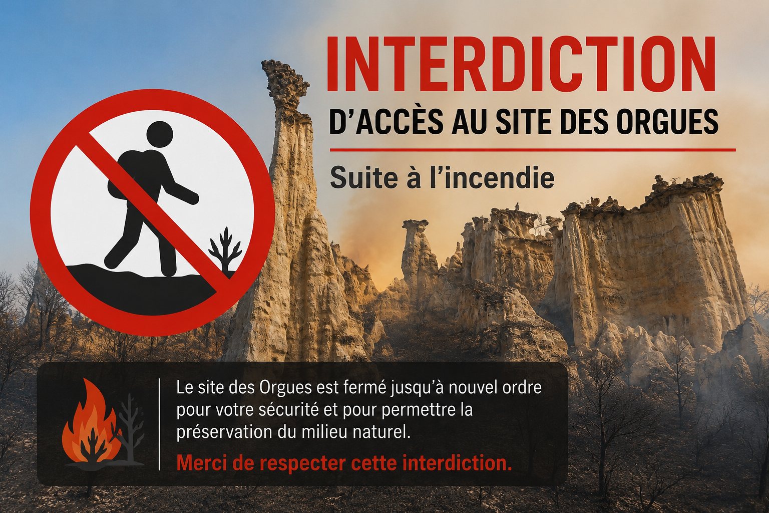 Popup fermeture travaux en juin 2026